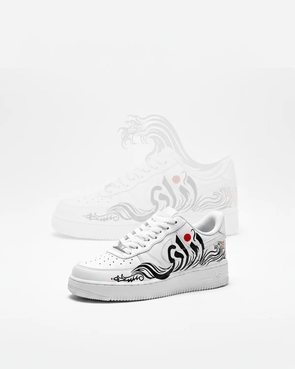 The Great Wave of Freedom — hand-painted custom sneakers by Painted Juttay