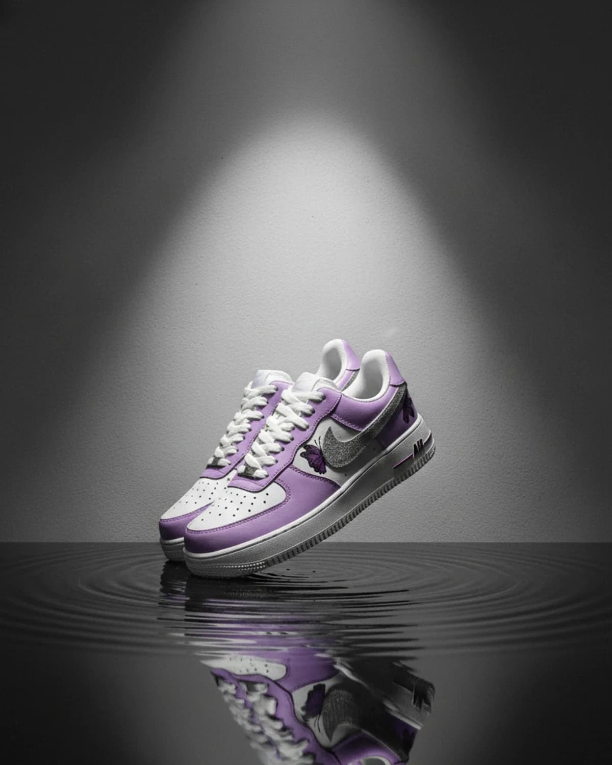 Purple Butterfly — hand-painted custom sneakers by Painted Juttay